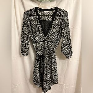 Lush Black and White Wrap Dress